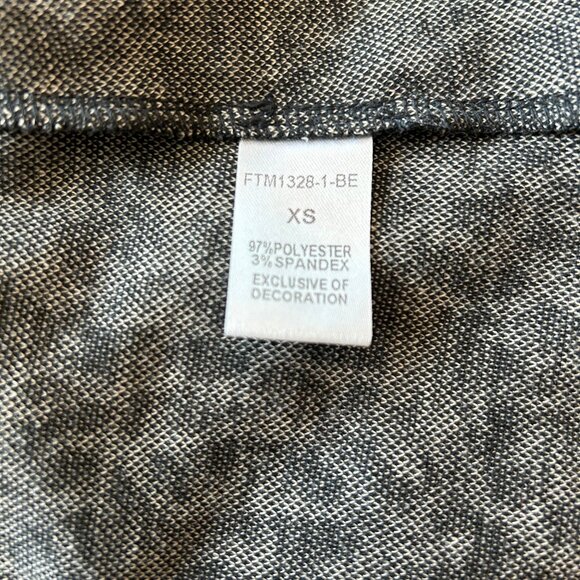 THML Women Leopard Print Long Open Front Cardigan Faux Leather Piping Sz XS - Picture 6 of 6